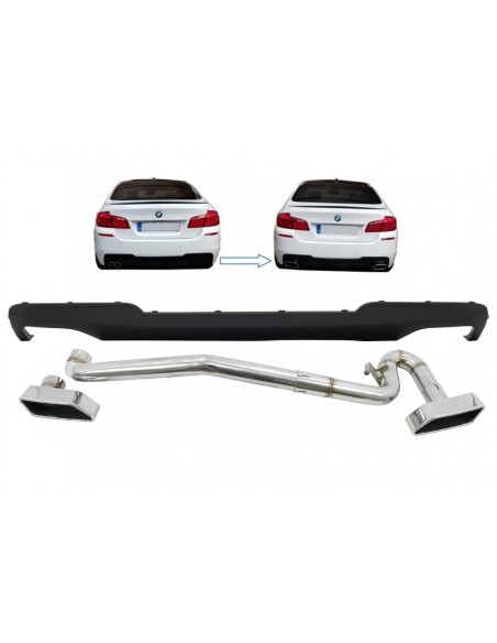 Doppio diffusore dell'aria dello sbocco per BMW 5 serie F10 (11-17) w/progettazione del sistema di scarico M-Technik 550i