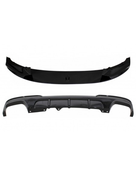 paraurti per BMW 5 serie F10 F11 (11-17) w/ doppio diffusore d'aria a uscita nero