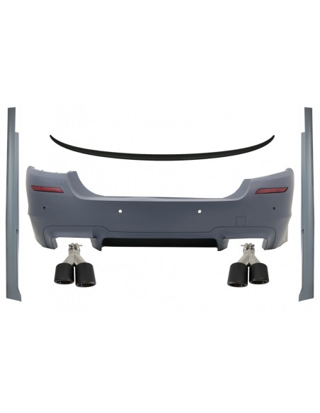 Kit per BMW 5 serie F10 Sedan (11-17) M5 Design w/ Dual Twin scarico Suggerimenti marmitta in fibra di carbonio