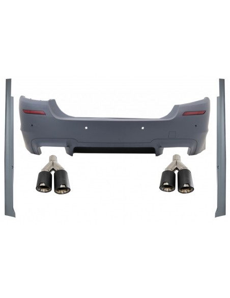 Paraurti posteriore per BMW 5 Serie F10 (11-17) w/ Laterali Gonne e Dual Twin scarico Suggerimenti Fibra di carbonio M5 Design
