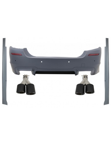 Paraurti posteriore per BMW 5 Serie F10 (11-17) w/ Laterali Gonne e Dual Twin scarico Suggerimenti Fibra di carbonio M5 Design