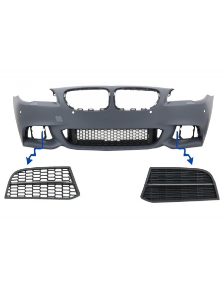 paraurti anteriore per BMW 5 serie F10 F11 Sedan Touring (11-17) Griglie Sport M550 Design