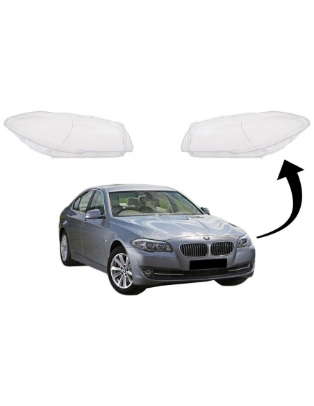 Occhiali della lente dei fari per BMW 5 serie F10 F11 F18 (10-17) ottica di vetro trasparente