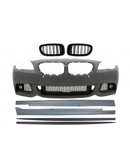 Paraurti anteriore w/ Griglie centrali Rene per BMW Serie 5 F10 F11 Non LCI (07.10-13) e Laterali Gonne Berlina Touring