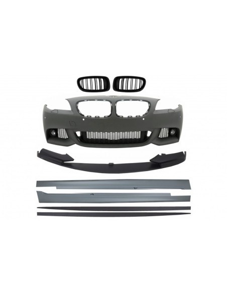 Paraurti anteriore w/ Griglie centrali Rene per BMW 5 Serie F10 F11 Non LCI (07.10-13) Spoiler Lip & Side Gonne Berlina