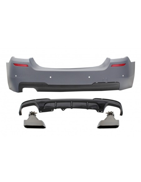Paraurti posteriore w/doppio diffusore dello sbocco e alluminio delle punte dello scarico per BMW 5 serie F10 (11-17)