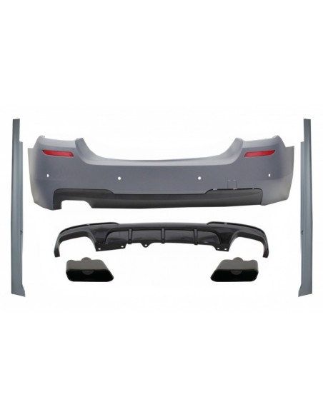Paraurti posteriore e laterali gonne w/ diffusore e scarico nero per BMW 5 Serie F10 (11-17)