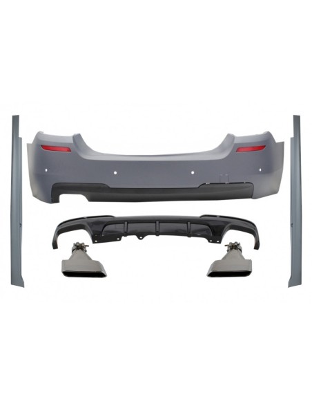 Paraurti posteriore & Laterali Gonne w/ diffusore e scarico suggerimenti alluminio per BMW 5 Serie F10 (11-17)