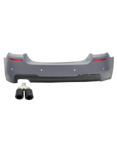 Paraurti posteriore w/ scarico Punta Matte fibra di carbonio ingresso 5,8 cm lato sinistro per BMW 5 Serie F10 (11-up) M-Technik