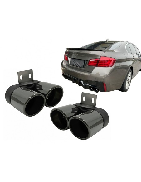 Silenziatore di scarico Suggerimenti per BMW 5 Serie F10 F11 (11-17) M5 LCI Design Nero