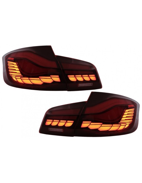 OLED fanali posteriori per BMW 5 serie F10 (11-17) rosso chiaro w/ luce di svolta sequenziale