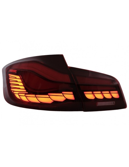 OLED fanali posteriori per BMW 5 serie F10 (11-17) rosso chiaro w/ luce di svolta sequenziale