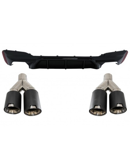Il diffusore posteriore del paraurti w/gemello del carbonio silenziatore di scarico punta 6.8cm-2.67inch per BMW 5