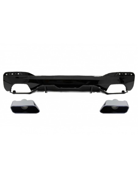 Diffusore posteriore del paraurti per BMW 5 serie G30 G31 Limousine Touring (17-up) w/ scarico silenziatore suggerimenti