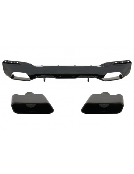 Paraurti posteriore diffusore per BMW 5 serie G30 G31 Limousine Touring (17-up) w/ scarico nero edizione