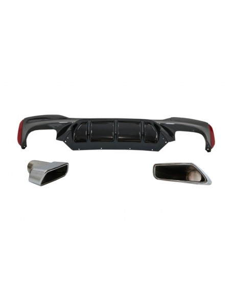 Paraurti posteriore diffusore w/ scarico cromo per BMW 5 serie G30 G31 Limousine Touring (17-up)