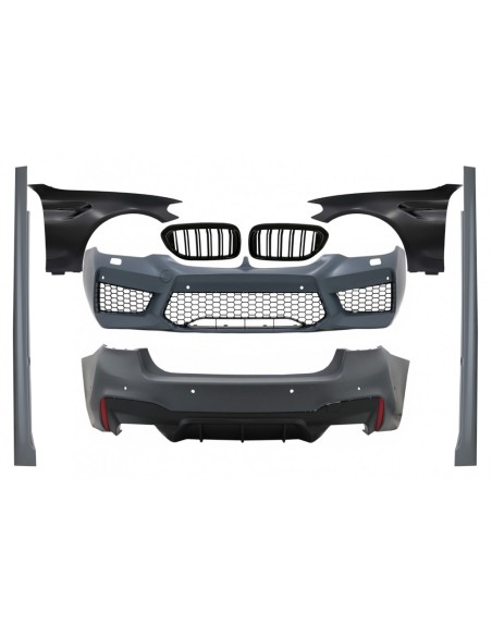 Kit completo con parafanghi anteriori neri e griglie nere per BMW Serie 5 G30 (17-19) in design M5