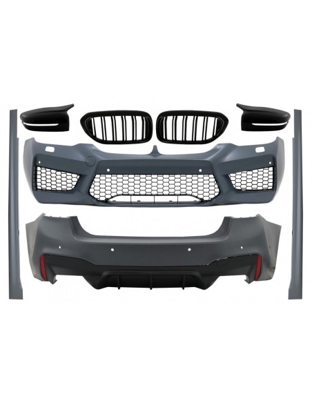 Kit completo con coperture degli specchietti e griglie nere per BMW Serie 5 G30 (17-19) in design M5