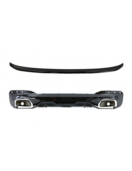 Diffusore w/ scarico Tips & Trunk Boot Spoiler per BMW 5 serie G30 Limousine (17-up) 540 M pianoforte nero