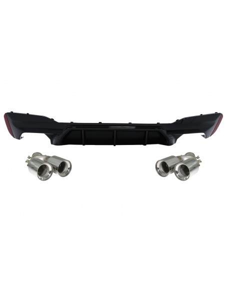 Paraurti posteriore diffusore piano nero w/ scarico cromo per BMW 5 serie G30 G31 Limousine Touring (17-)