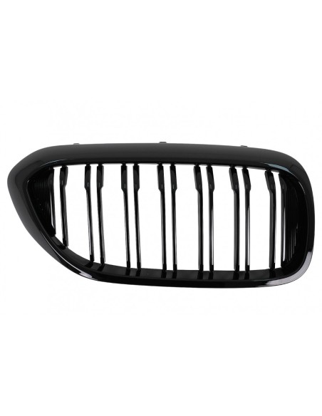 Griglia centrale del rene per BMW Serie 5 G30 G31 Berlina Touring (17-19) Doppia striscia Nero lucido