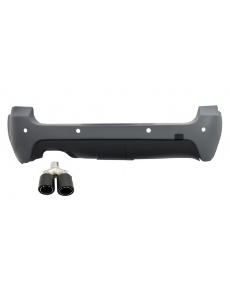 Paraurti posteriore w/ scarico silenziatore punta opaca fibra di carbonio per BMW 5 serie E61 Touring (03-07)