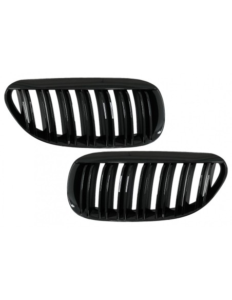 Griglia centrale del rene anteriore per BMW 6 serie E63 E64 LCI Pre-LCI (04-10) M Design doppia striscia piano nero