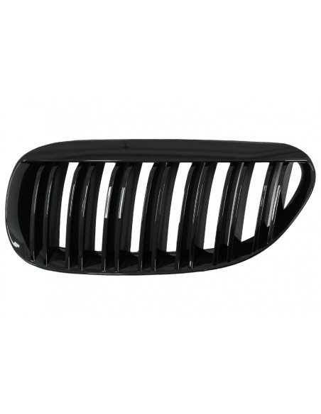 Griglia centrale del rene anteriore per BMW 6 serie E63 E64 LCI Pre-LCI (04-10) M Design doppia striscia piano nero