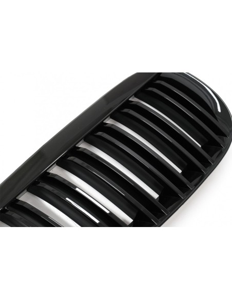 Griglia centrale del rene anteriore per BMW 6 serie E63 E64 LCI Pre-LCI (04-10) M Design doppia striscia piano nero