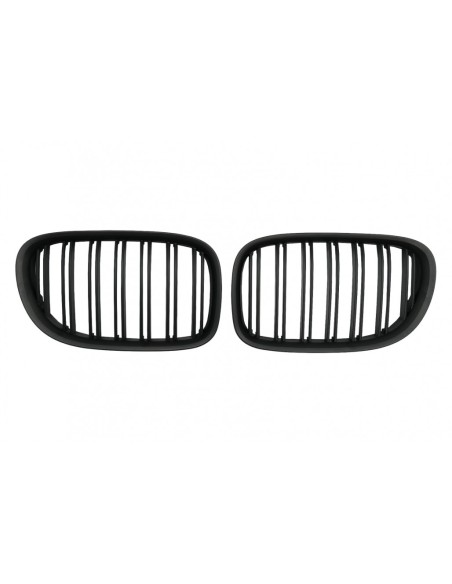Griglie renali centrali per BMW Serie 7 F01 F02 F03 (08-15) Doppia striscia M Design Nero opaco