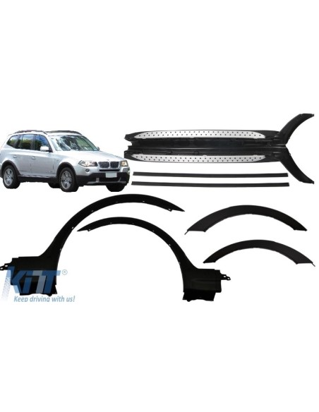 Fender Flares dei passaruota per BMW X3 E83 LCI (06-10) w/passaggi laterali dei bordi di funzionamento