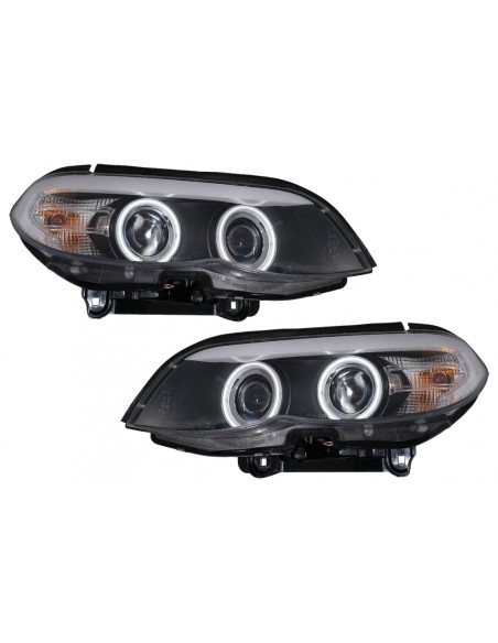 Xenon fari CCFL Angel Eyes per BMW X5 E53 (11.03-06) Nero