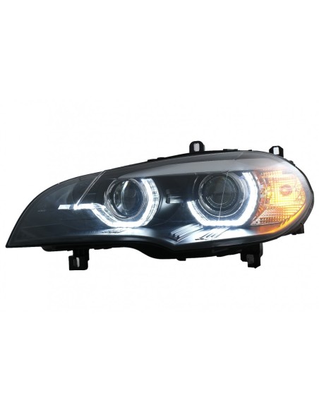 L'angelo dei fari dello xeno osserva 3D il doppio cerchio LED DRL per il nero di BMW X5 E70 (07-10)