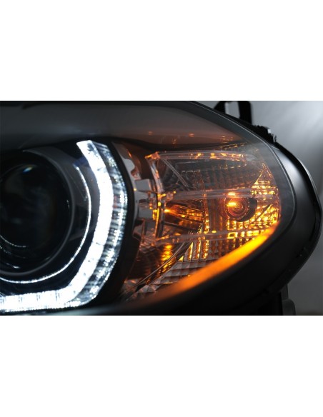 L'angelo dei fari dello xeno osserva 3D il doppio cerchio LED DRL per il nero di BMW X5 E70 (07-10)