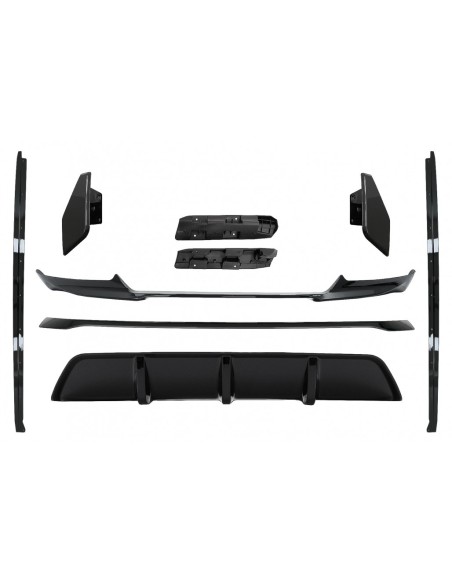 Labbro e diffusore d'aria del paraurti anteriore del corredo di Aero per BMW X6 F16 LCI (15-19) M Technik Sport Piano Nero