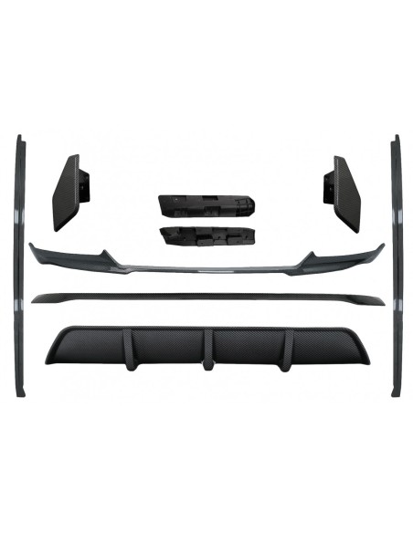 Labbro e diffusore d'aria del paraurti anteriore del corredo di Aero per BMW X6 F16 LCI (15-19) M Technik Sport Carbon Look