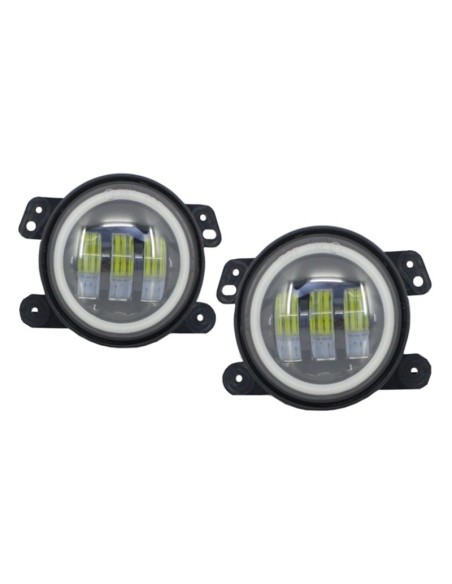 Fari antinebbia 4 pollici Full LED Angel Eye per Jeep Wrangler JK TJ LJ (07-17)