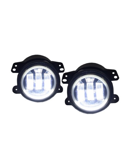 Fari antinebbia 4 pollici Full LED Angel Eye per Jeep Wrangler JK TJ LJ (07-17)