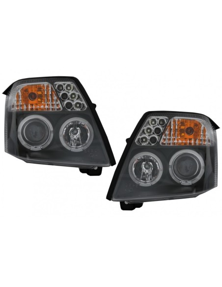 Fari per CITROEN C2 (JM) (03-09) Angel Eyes 2 Halo Rims Nero