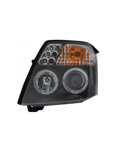 Fari per CITROEN C2 (JM) (03-09) Angel Eyes 2 Halo Rims Nero