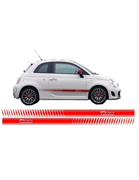 Adesivi laterali in vinile rosso per FIAT 500 (07+)