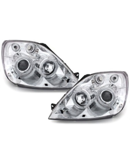 Fari per Ford Fiesta MK6 (05.02-08.05) Angel Eyes 2 Halo Cerchi Cromo