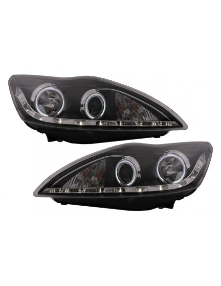 CCFL LED DRL Angel Eyes fari per Ford Focus II Facelift (08-10) Nero