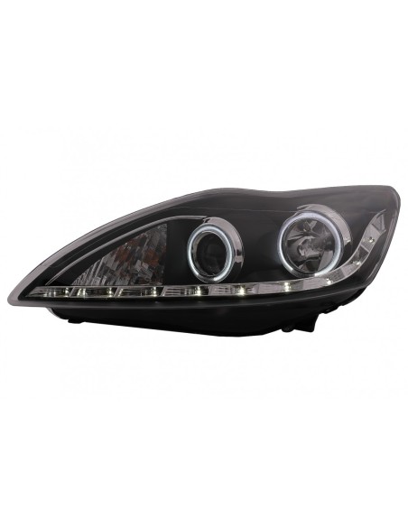 CCFL LED DRL Angel Eyes fari per Ford Focus II Facelift (08-10) Nero