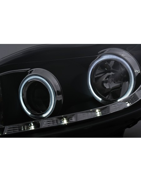 CCFL LED DRL Angel Eyes fari per Ford Focus II Facelift (08-10) Nero
