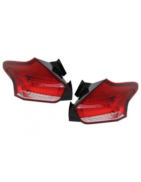 Fanali posteriori per Ford Focus MK 3 Hatchback Facelift (15-18) Full LED BAR w/ Flowing Sequential Turning Lights Rosso Bianco