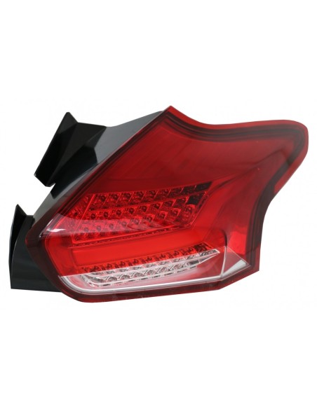 Fanali posteriori per Ford Focus MK 3 Hatchback Facelift (15-18) Full LED BAR w/ Flowing Sequential Turning Lights Rosso Bianco