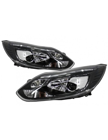 LED DRL Fari Xenon Look per FORD Focus III (11-14) Nero