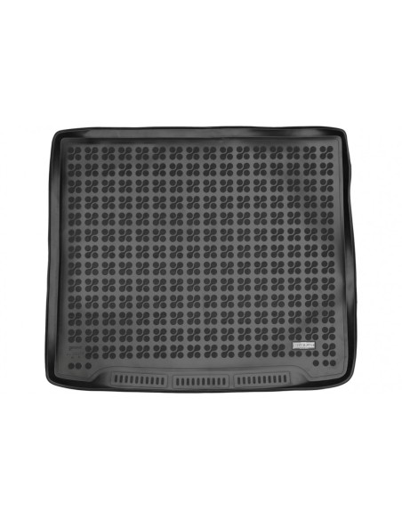 Gomma Trunk Mat nero per Ford Focus MK4 Station Wagon (18-up) w/ un pneumatico di scorta di dimensioni irregolari