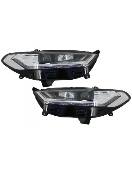LED DRL Fari Xenon Look per Ford Mondeo MK5 (13-16) Scorrevoli Luci di Svolta Sequenziale Cromo